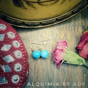 TURQUOISE SPHERES + simple gold earrings + Everyday easy earrings